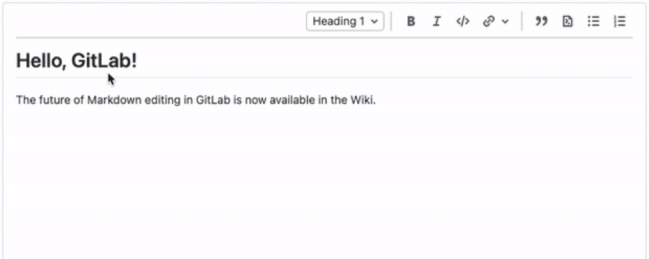 Wiki et éditeur wysiwyg de gitlab version 14.0